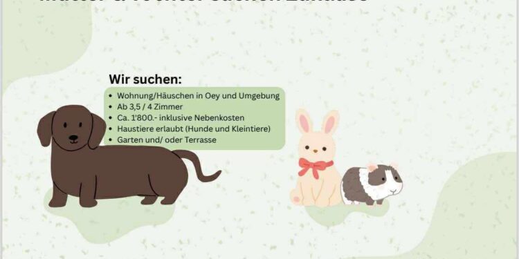 Mutter und Tochter suchen ein neues Zuhause.