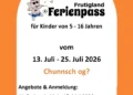 Ferienpass Frutigland: Die Anmeldung für die Wunschphase ist noch bis Sonntag, 17. Mai 2026, möglich.