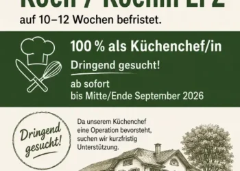 Dringend gesucht! Wir suchen Koch / Köchin EFZ auf 10-12 Wochen befristet.