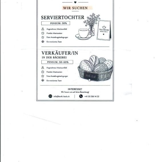 Wir suchen Verstärkung für unser Team bei Borki Beck!