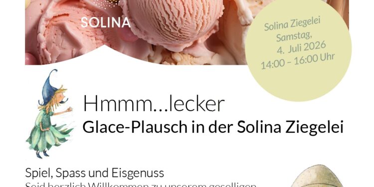 Öffentlicher Glace-Event im Solina Restaurant in der Ziegelei am 4. Juli ab 14.00 Uhr