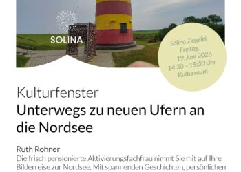 Unterwegs zu neuen Ufern an die Nordsee Bildvortrag mit Ruth Rohner, am 19. Juni 2026 ab 14:30
