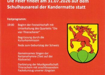 Bundesfeier in Thierachern am 31. Juli auf der Schulanlage Kandermatte