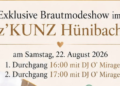 Exklusive Brautmodeshow im z’KUNZ Hünibach – Samstag, 22. August 2026