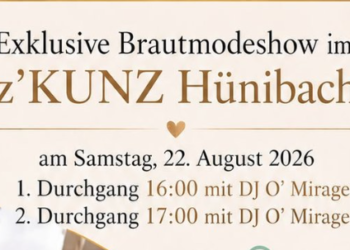 Exklusive Brautmodeshow im z’KUNZ Hünibach – Samstag, 22. August 2026